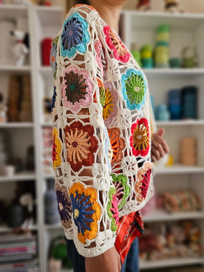 Crochet Flower Cardigan PDF Pattern
