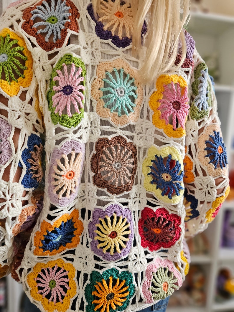 Crochet Flower Cardigan PDF Pattern