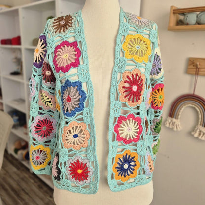 Crochet Flower Cardigan PDF Pattern