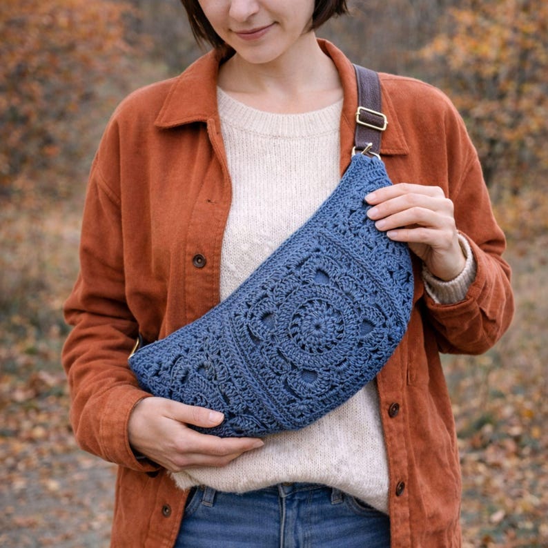Boho Granny Square Crossbody Bag Crochet Pattern