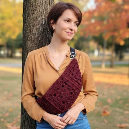 Boho Granny Square Crossbody Bag Crochet Pattern
