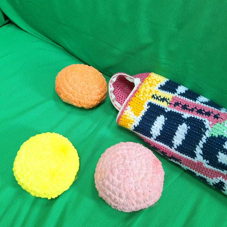 Fruit candy roll pillow Crochet Pattern