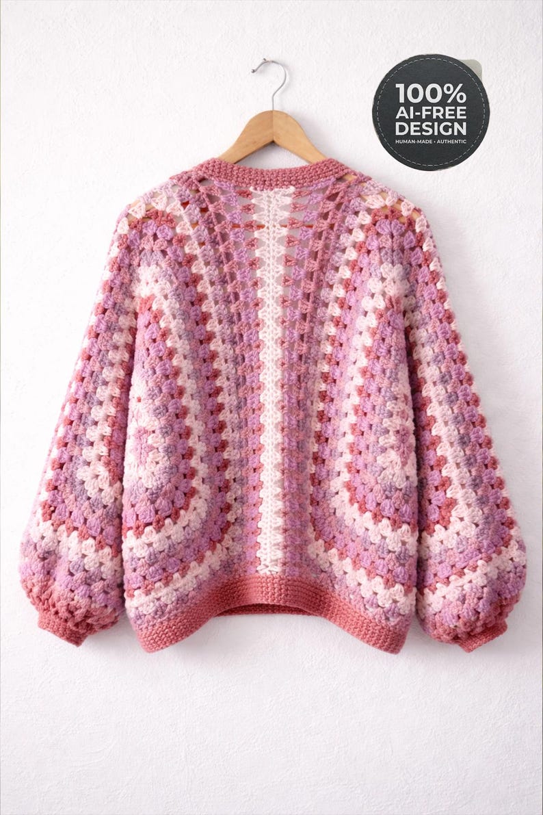 Chunky Granny Square Cardigan Crochet Pattern