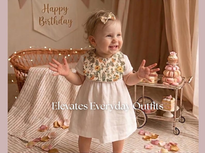 Basic Elegant Baby Bib 3 Sizes & Bow Hair Tie Sewing Pattern