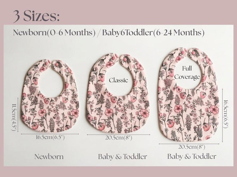 Basic Elegant Baby Bib 3 Sizes & Bow Hair Tie Sewing Pattern
