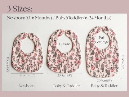Basic Elegant Baby Bib 3 Sizes & Bow Hair Tie Sewing Pattern