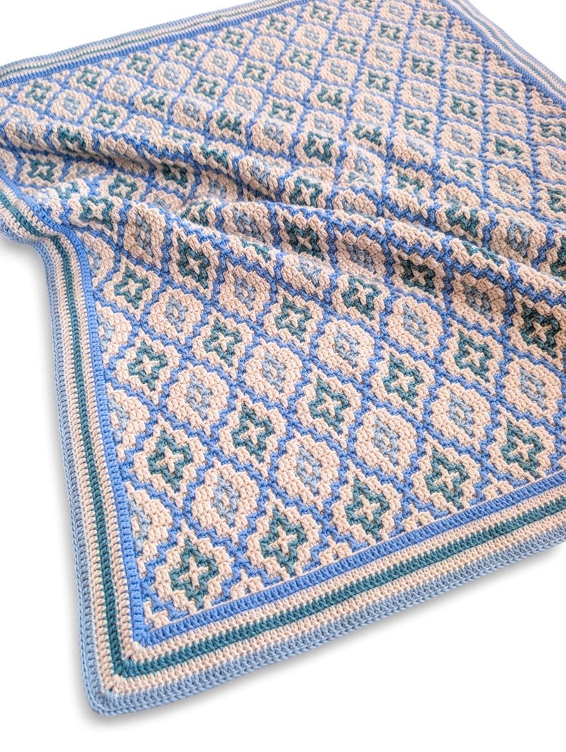 Sea Glass Mosaic Blanket Crochet Pattern
