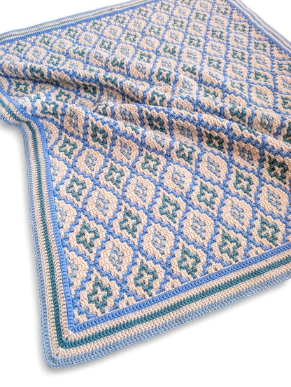 Sea Glass Mosaic Blanket Crochet Pattern