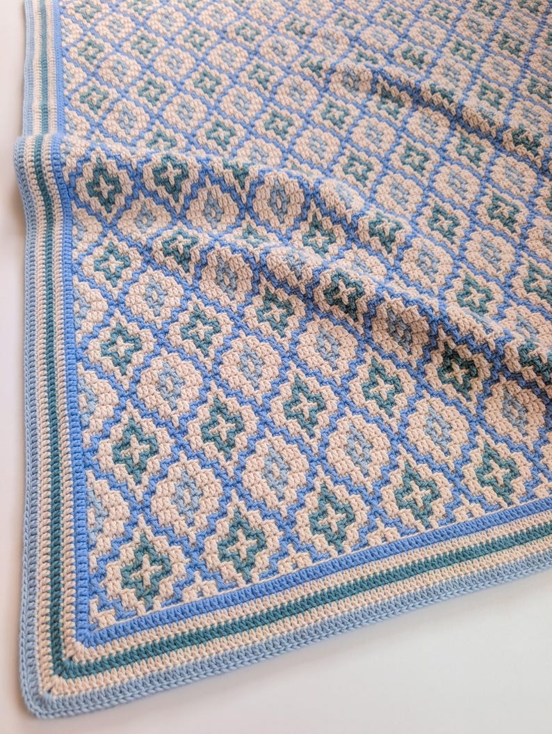 Sea Glass Mosaic Blanket Crochet Pattern