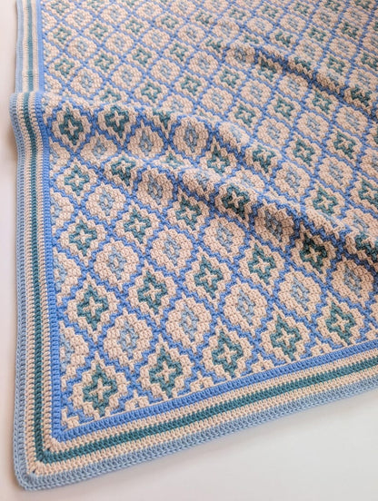 Sea Glass Mosaic Blanket Crochet Pattern