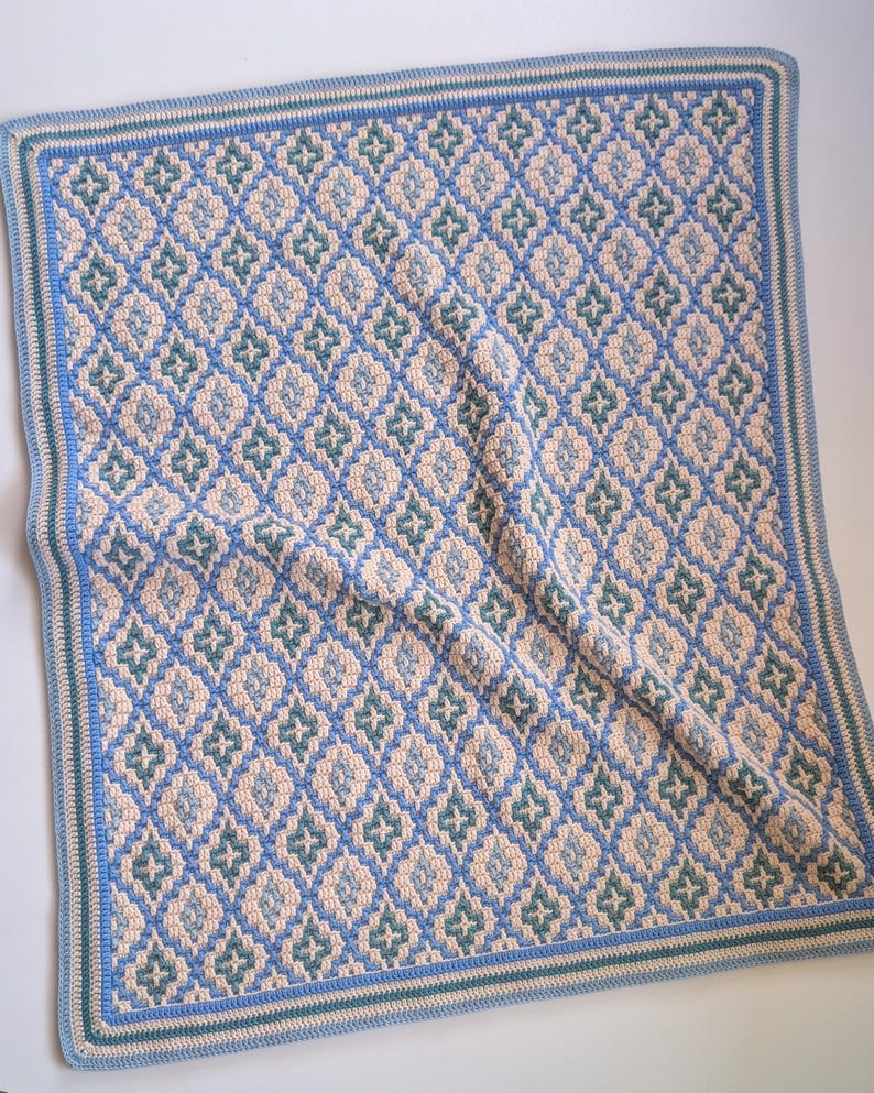 Sea Glass Mosaic Blanket Crochet Pattern