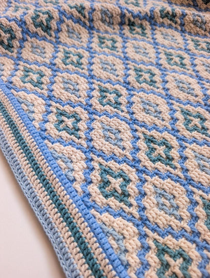Sea Glass Mosaic Blanket Crochet Pattern