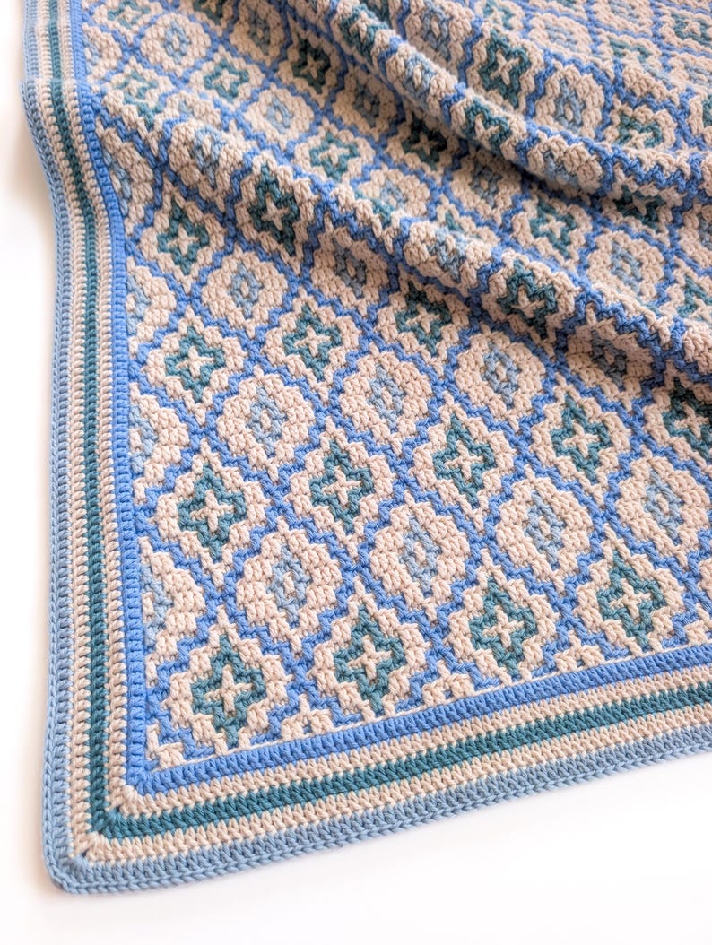 Sea Glass Mosaic Blanket Crochet Pattern