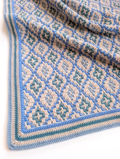 Sea Glass Mosaic Blanket Crochet Pattern