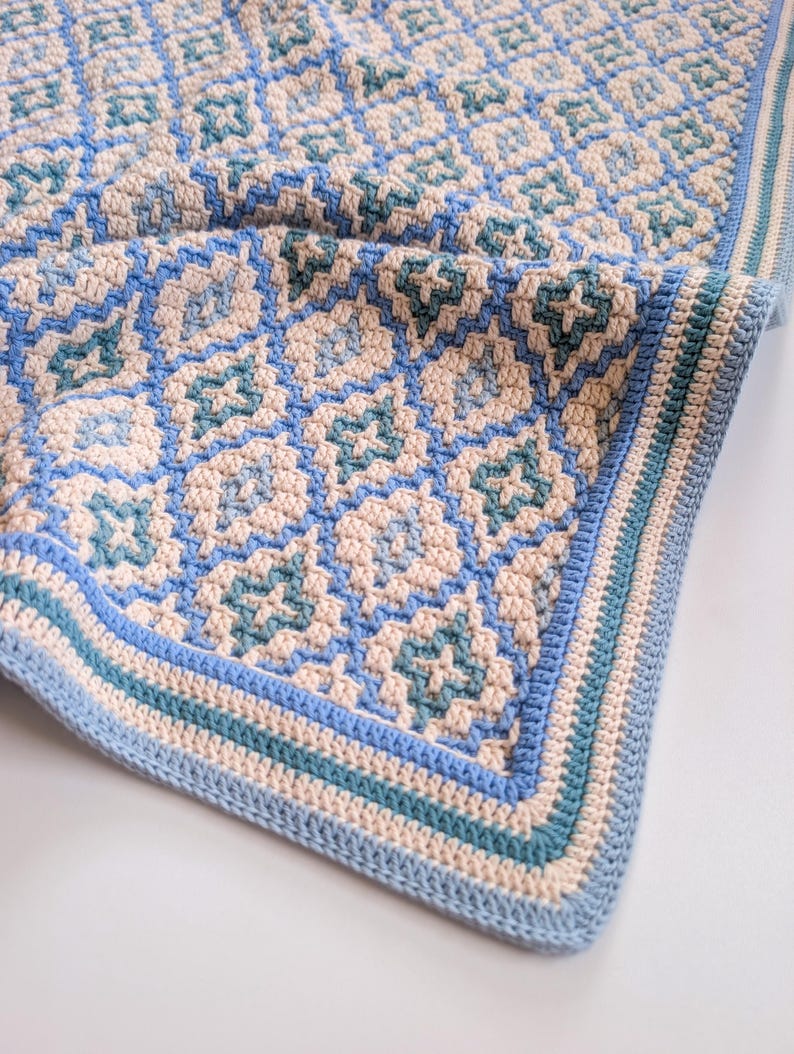 Sea Glass Mosaic Blanket Crochet Pattern