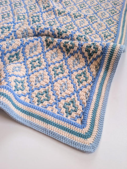Sea Glass Mosaic Blanket Crochet Pattern