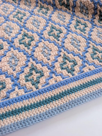 Sea Glass Mosaic Blanket Crochet Pattern