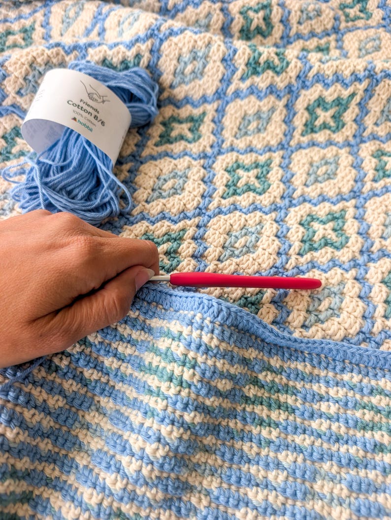 Sea Glass Mosaic Blanket Crochet Pattern