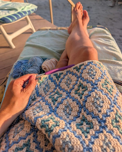Sea Glass Mosaic Blanket Crochet Pattern