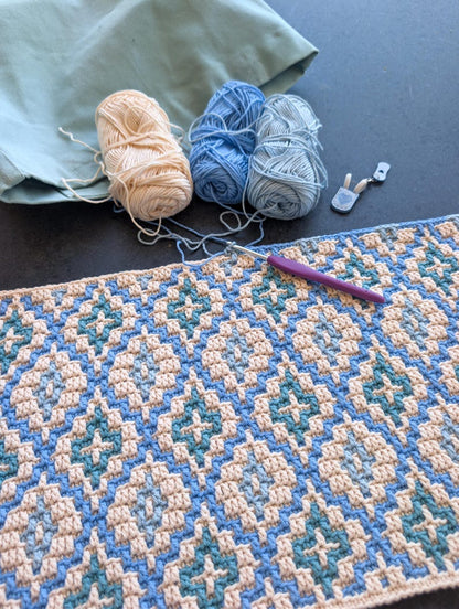 Sea Glass Mosaic Blanket Crochet Pattern