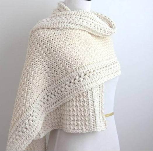 Easy textured crochet shawl pattern