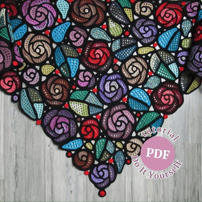Crochet Mackintosh Roses Shawl Pattern