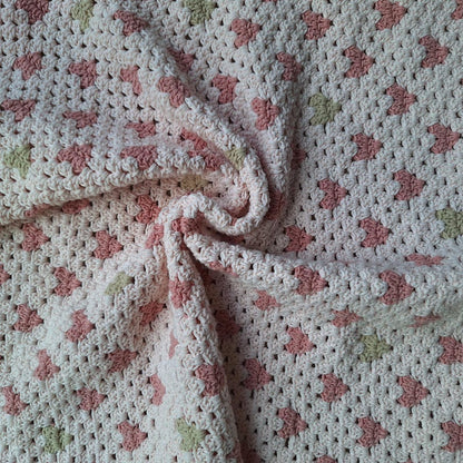 Crochet pattern Granny heart baby blanket