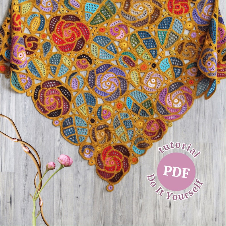 Crochet Mackintosh Roses Shawl Pattern