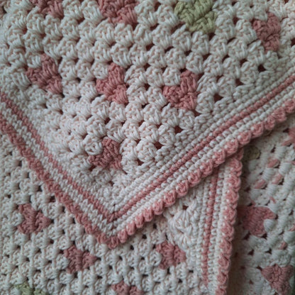 Crochet pattern Granny heart baby blanket
