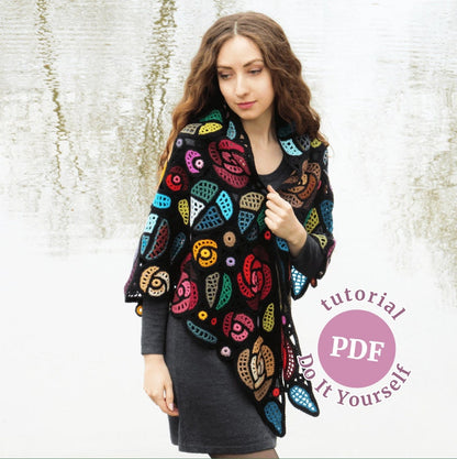 Crochet Mackintosh Roses Shawl Pattern