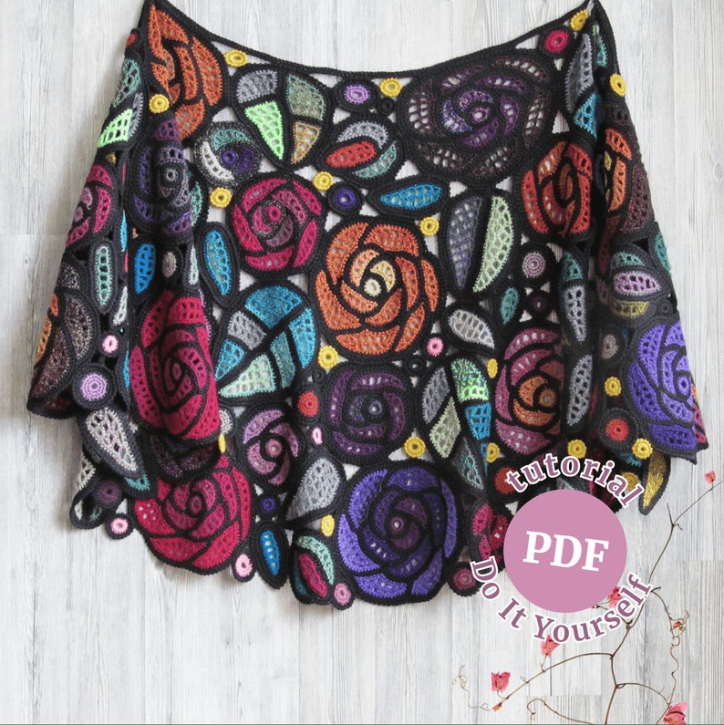 Crochet Mackintosh Roses Shawl Pattern