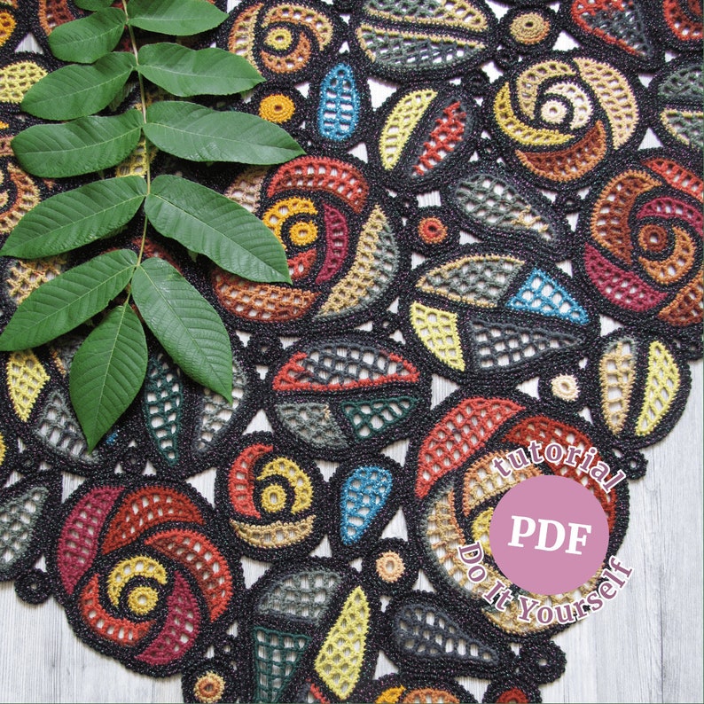 Crochet Mackintosh Roses Shawl Pattern