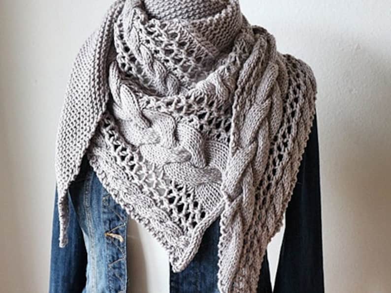 Textured Triangle Scarf Knitting Pattern