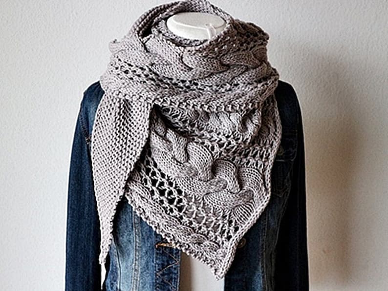 Textured Triangle Scarf Knitting Pattern