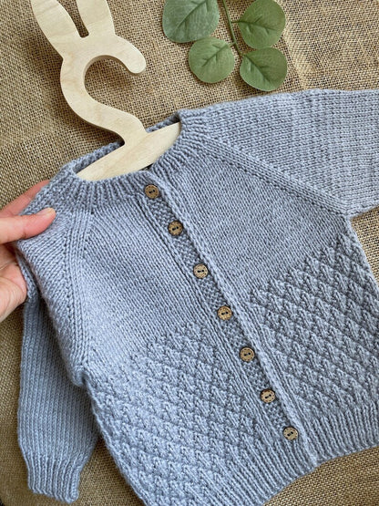 Lavender Baby Cardigan Knitting Pattern
