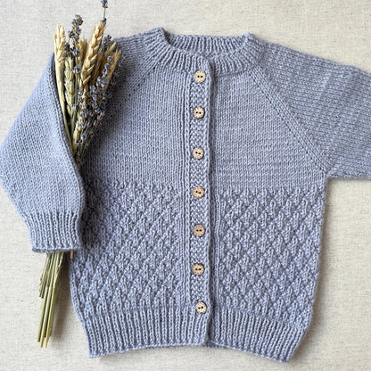 Lavender Baby Cardigan Knitting Pattern