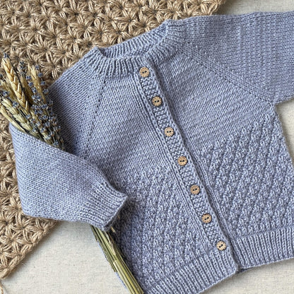 Lavender Baby Cardigan Knitting Pattern