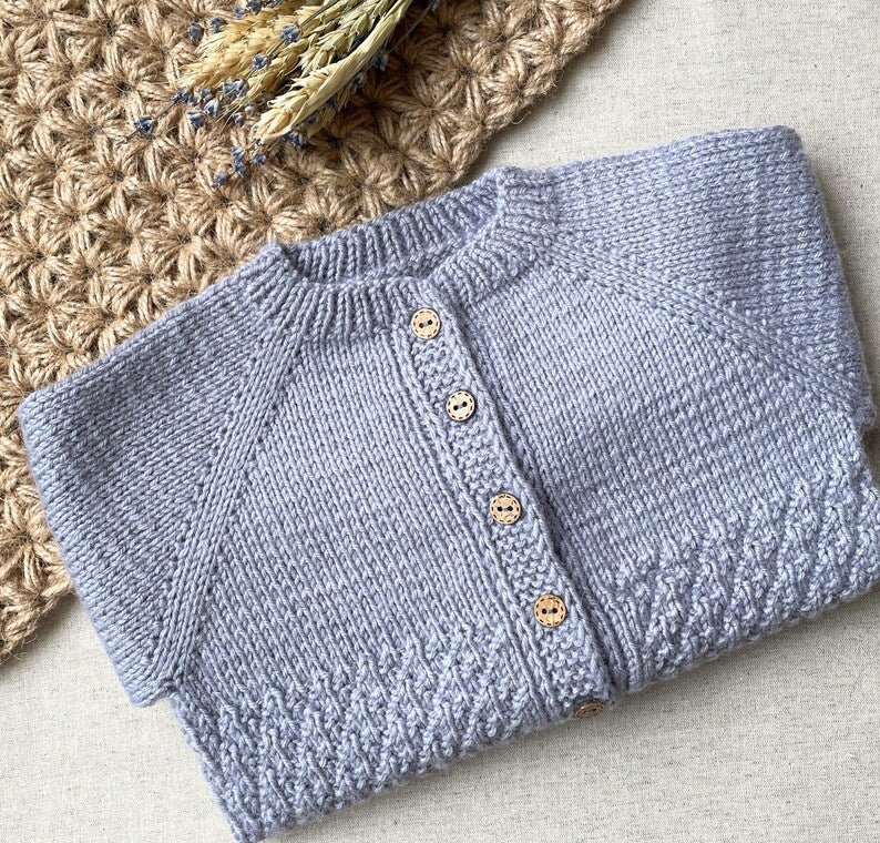 Lavender Baby Cardigan Knitting Pattern