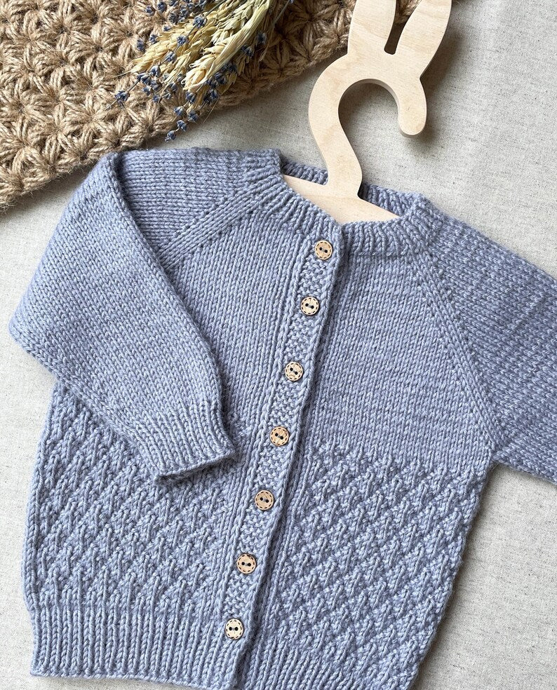 Lavender Baby Cardigan Knitting Pattern
