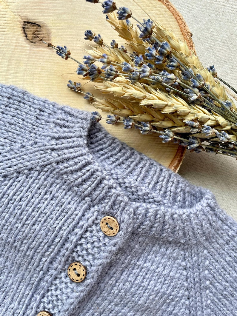 Lavender Baby Cardigan Knitting Pattern