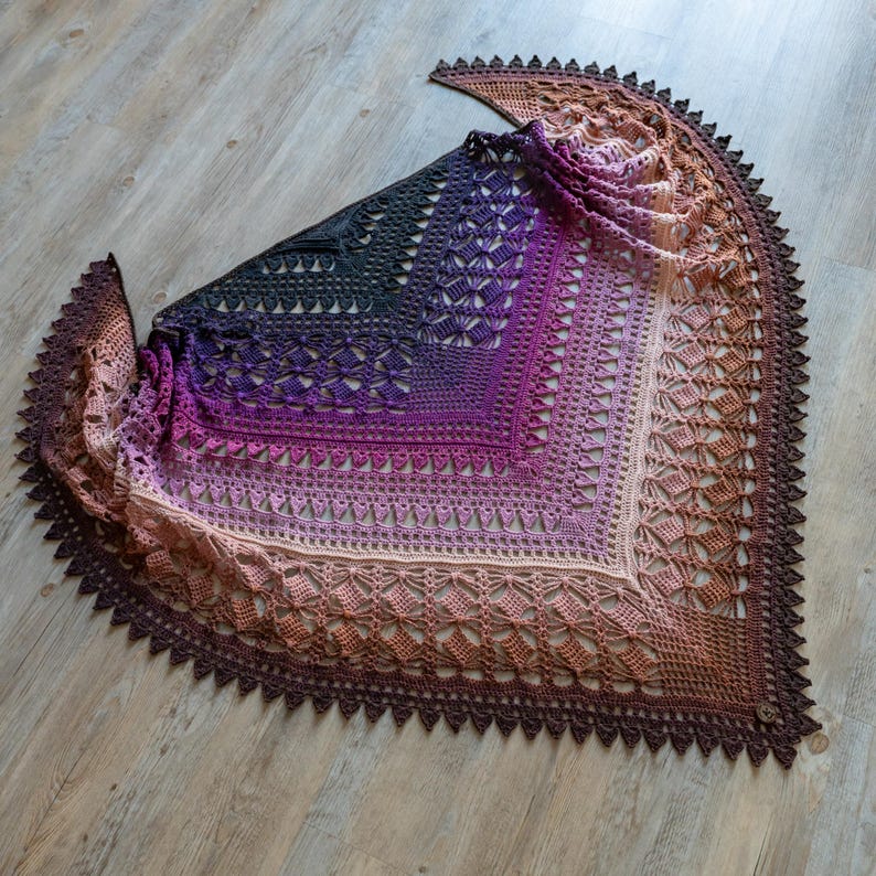 Triangular Mountain Veil Crochet Shawl