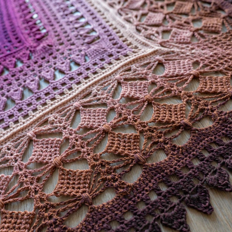 Triangular Mountain Veil Crochet Shawl