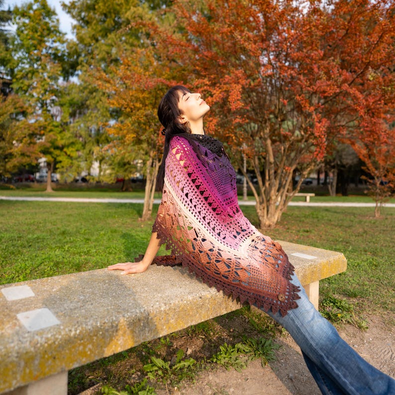 Triangular Mountain Veil Crochet Shawl