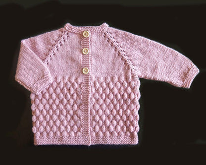 Bubble Stitch Cardigan & Bear Hat Knitting Pattern