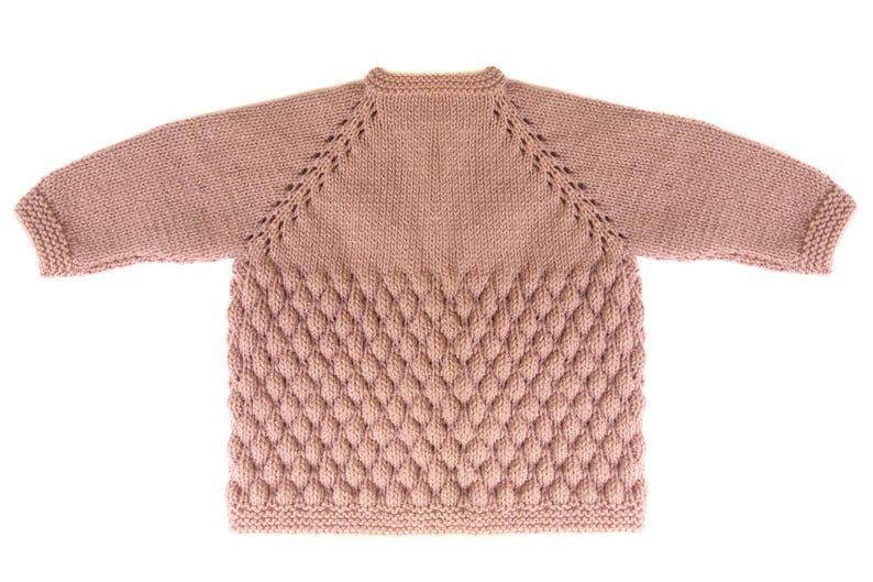Bubble Stitch Cardigan & Bear Hat Knitting Pattern