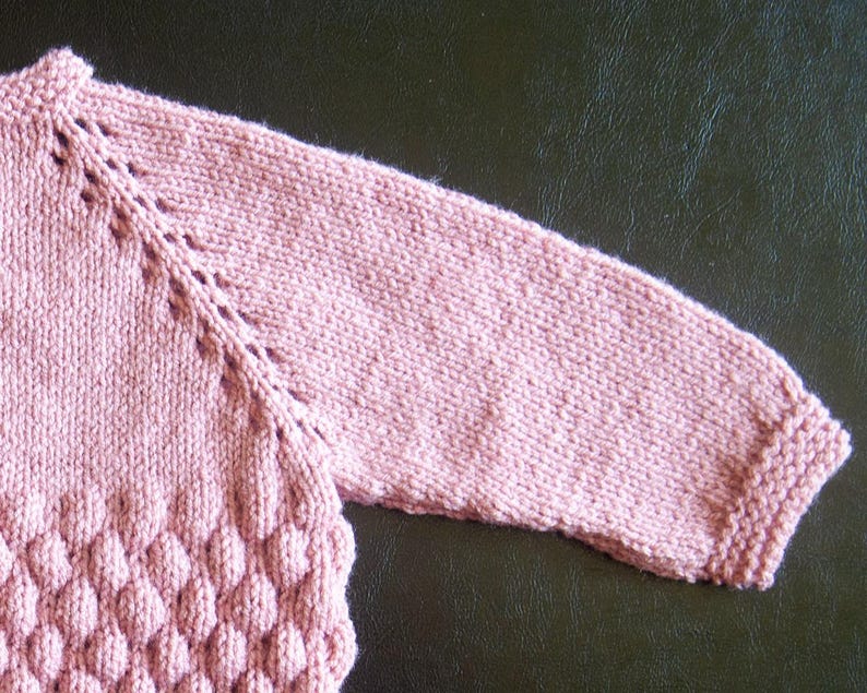 Bubble Stitch Cardigan & Bear Hat Knitting Pattern