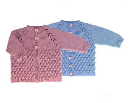 Bubble Stitch Cardigan & Bear Hat Knitting Pattern