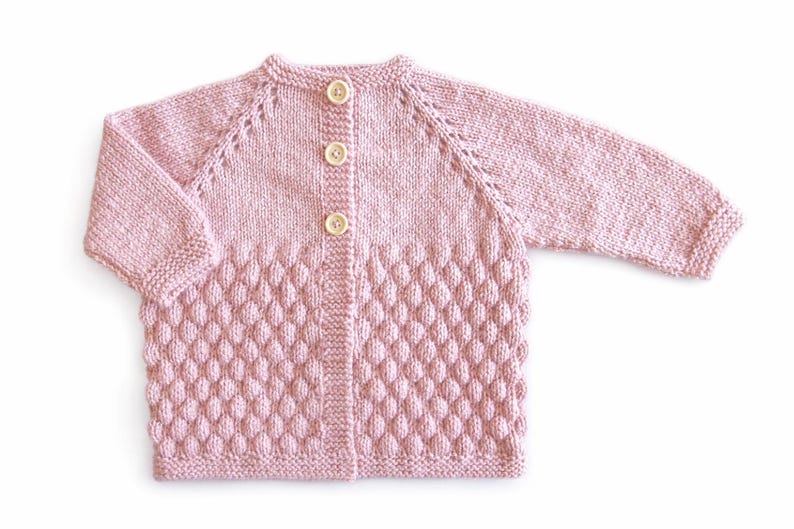 Bubble Stitch Cardigan & Bear Hat Knitting Pattern