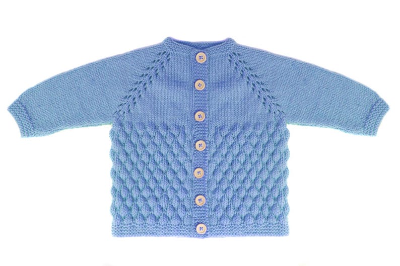 Bubble Stitch Cardigan & Bear Hat Knitting Pattern