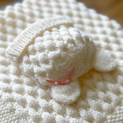Bubble Stitch Cardigan & Bear Hat Knitting Pattern